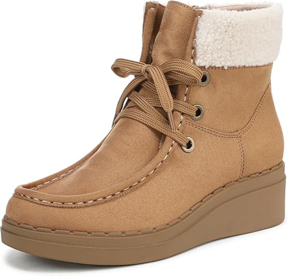 LifeStride Devon Winter Boots, Fur Lined, Honey Tan, Size 11
